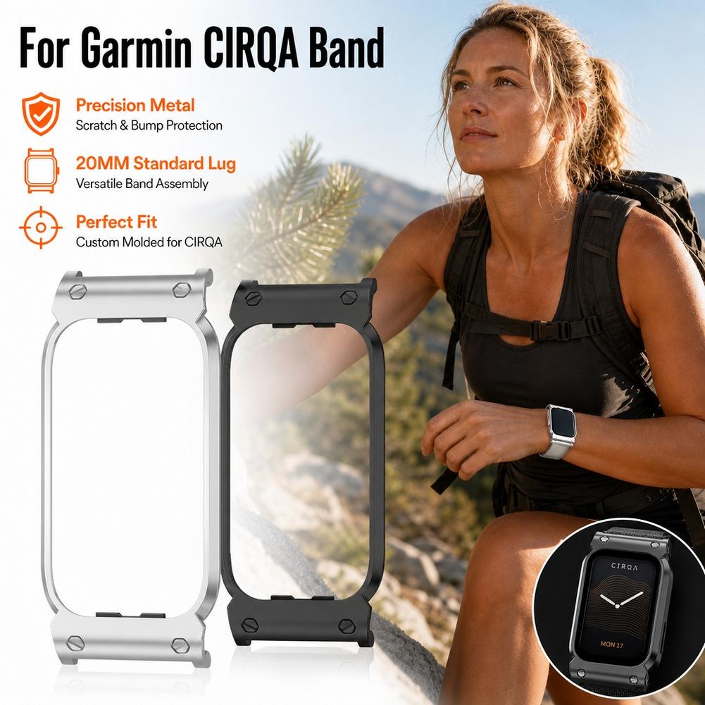 Metal Bumper Aluminum Frame Case - Garmin CIRQA用、高級アルミニウム合金製の保護フレームシェル、スリムで傷防止、耐衝撃性に優れた金属製バンパーケース、アクセサリー。