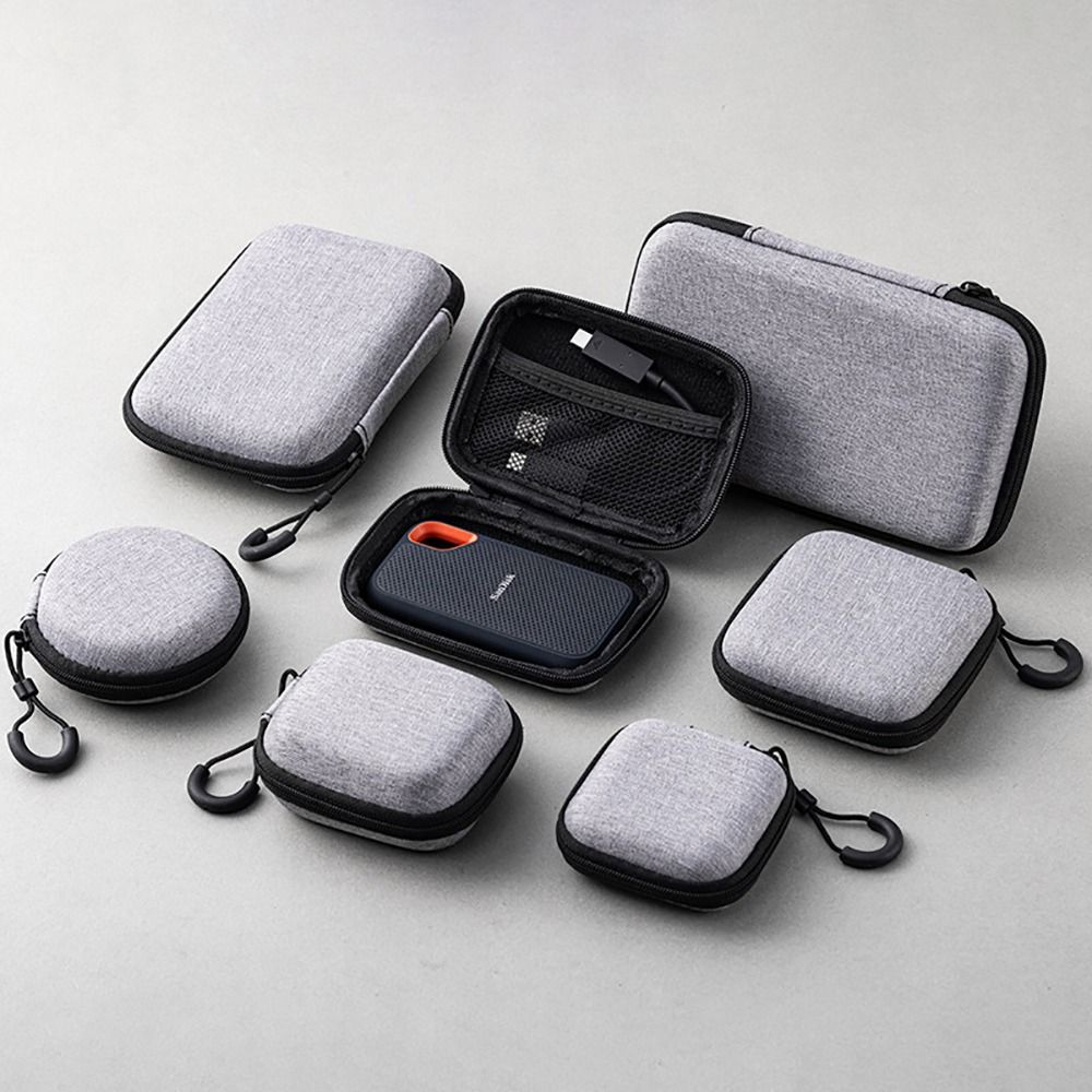 Earphones - 1個入りイヤホン/携帯電話/充電ケーブル用EVA収納バッグ、AirPod Mini用ジッパー付きイヤホンケース、ポータブルデジタルアクセサリー