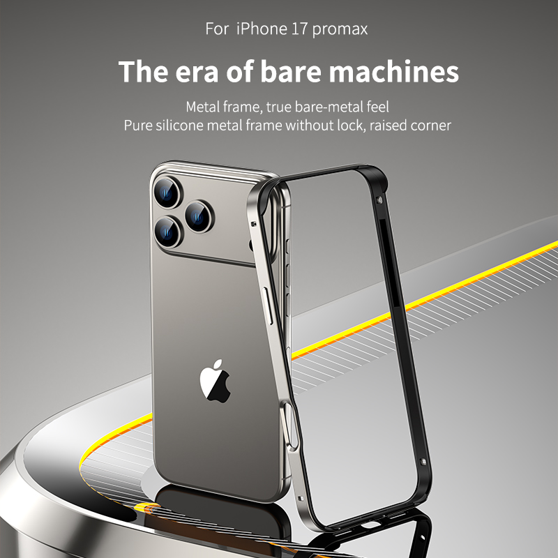 Metal Bumper Aluminum Frame Case - アルミニウムメタルフレームシリコン保護ケース iPhone 17 ProMax/17 Air/16/15/14 Plus/13/12