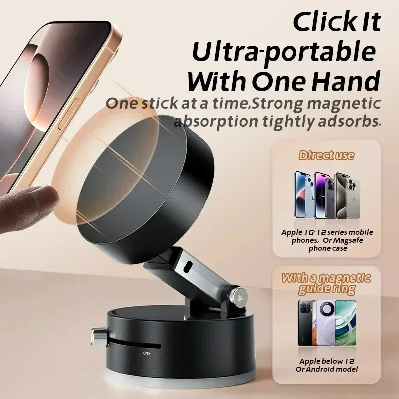 高性能磁気真空ホルダー折りたたみ式ユニバーサル電話スタンド車 - Phone Stands のレビューと価格