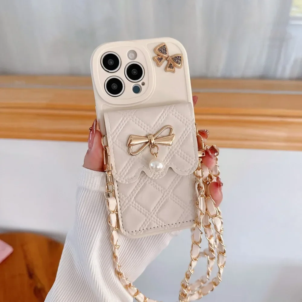 3Dリボン付きクロスボディカードホルダー付き財布型スマホケー - Leather Wallet Card Holder Phone Cover のレビューと価格